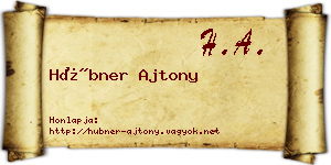 Hübner Ajtony névjegykártya